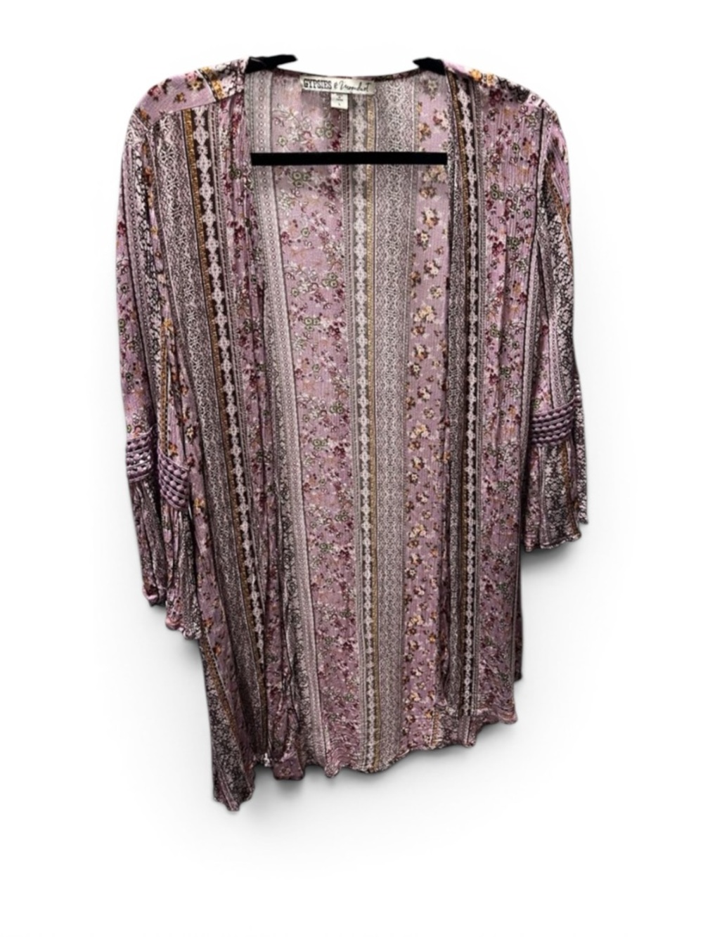 Gypsies & Moondust Boho Kimono Size Large Duster Floral Festival Western Rodeo